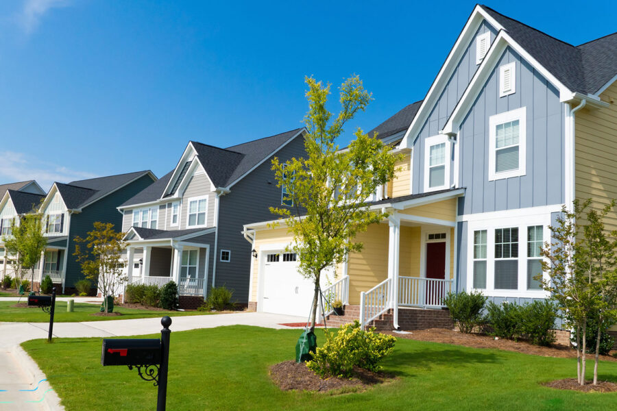 Residential houses from street view